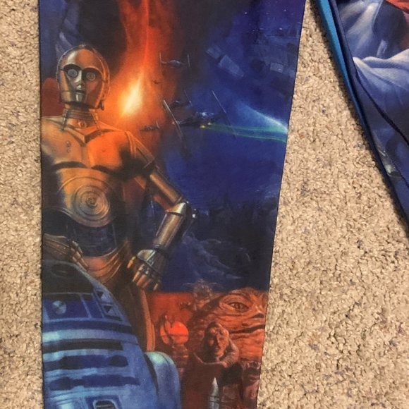 Star Wars Leggings Spandex - Montage Luke Skywalker, Yoda, Princess Leia, R2 D2 - Picture 7 of 10